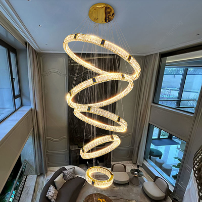 Good price Tri Color  Ceiling Hanging Lamp , Home Staircase Circle LED Pendant Light online