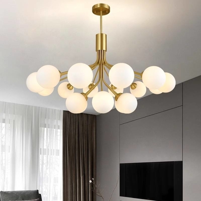 Good price Modern Glass Chandelier Nordic LED Pendant Light Home Decor French Luxury Bedroom Living Room Lamps online