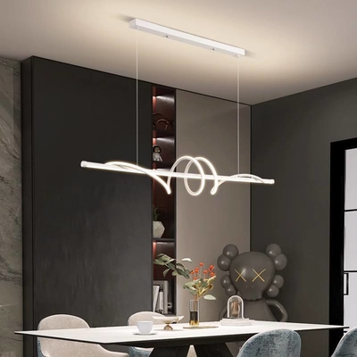 Goede prijs Eenvoudig modern LED hanglamp Creative Twist LED Strip Light Hangende kandelaar lichten online