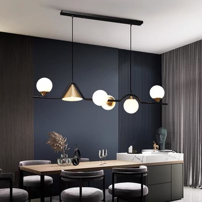Good price Gold Living Room Chandelier Glass Ball Hanging Lamp Modern Gold LED Pendant Light online
