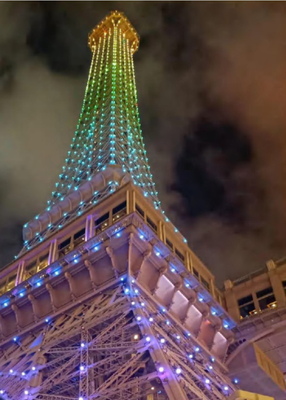 Good price 3D Pole Eiffel Tower Sculpture Decor LED Point Light Source Lamp  Multi Color online