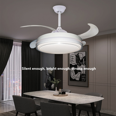 Good price 96W 500mm Dimmable Ceiling Fan Light , Retractable Ceiling Fan With Remote Control online