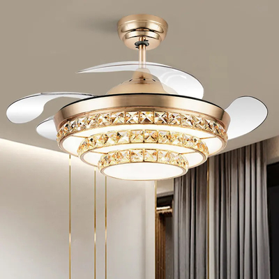 Good price Remote Control LED Fan Lights 72W 500mm 42 Inch Retractable Ceiling Fan online