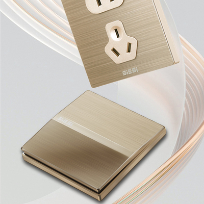 Good price V6 Luxury UK EU 1/2/3/4 Gang on off Switch Push Button Doorbell Water Heater AC Wall Light Switch Socket online