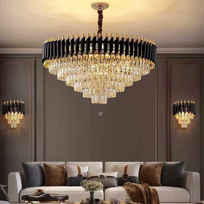 Good price Luxury Round LED Chandelier Lights 3000K Living Room Crystal Chandelier Lighting online