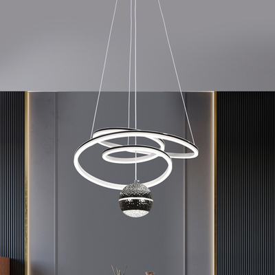 Good price Factory Luxury Lustre Tri-Color Dimmable Remote Chandelier Pendant Lighting Fixture for Dining Room 2025 online