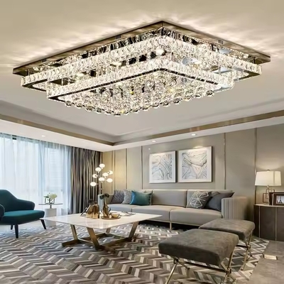 Good price Crystal Modern Rectangular Ceiling Light ,  LED Ceiling Lamp Remote Control online